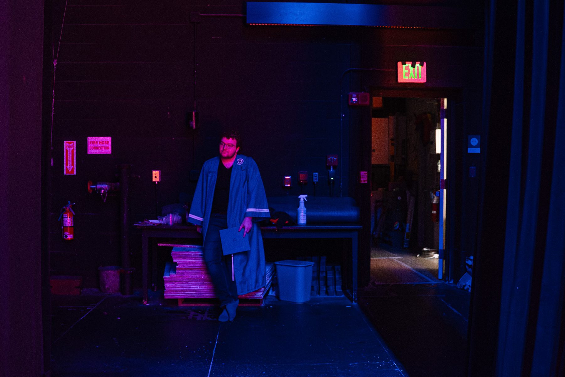 Backstage by the exit