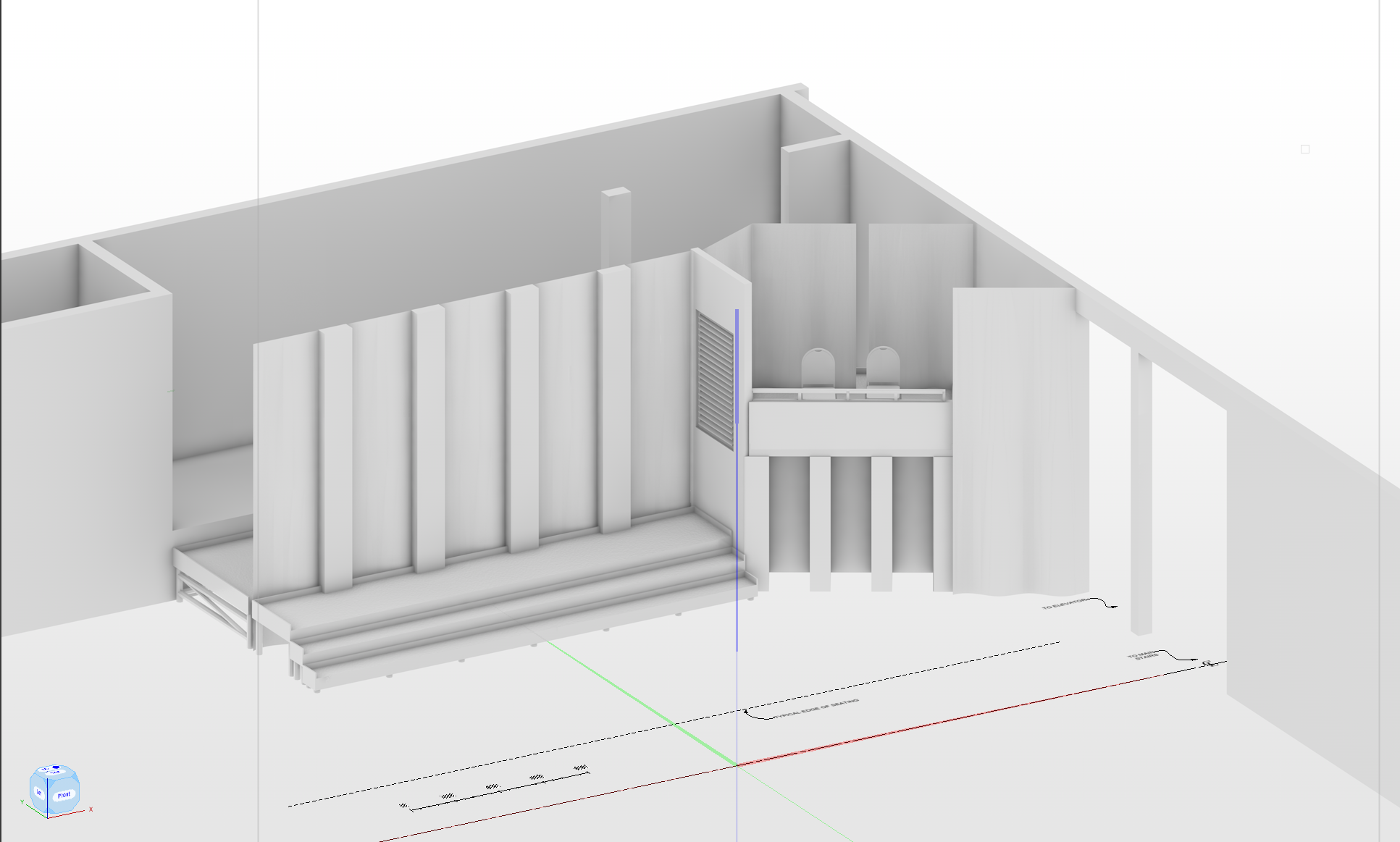 Stage-left set rendering