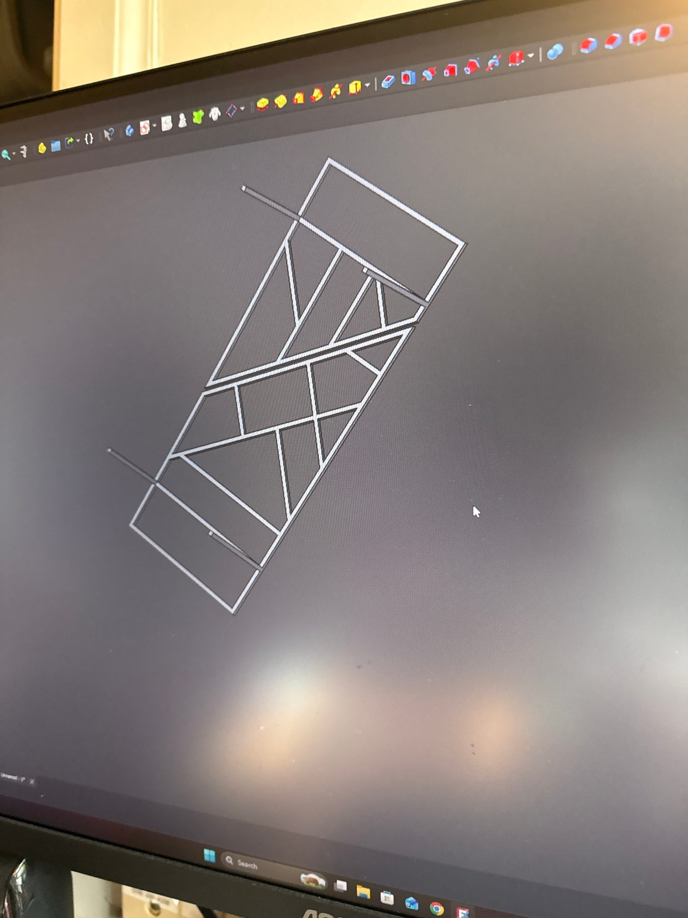 CAD model of the steel frame