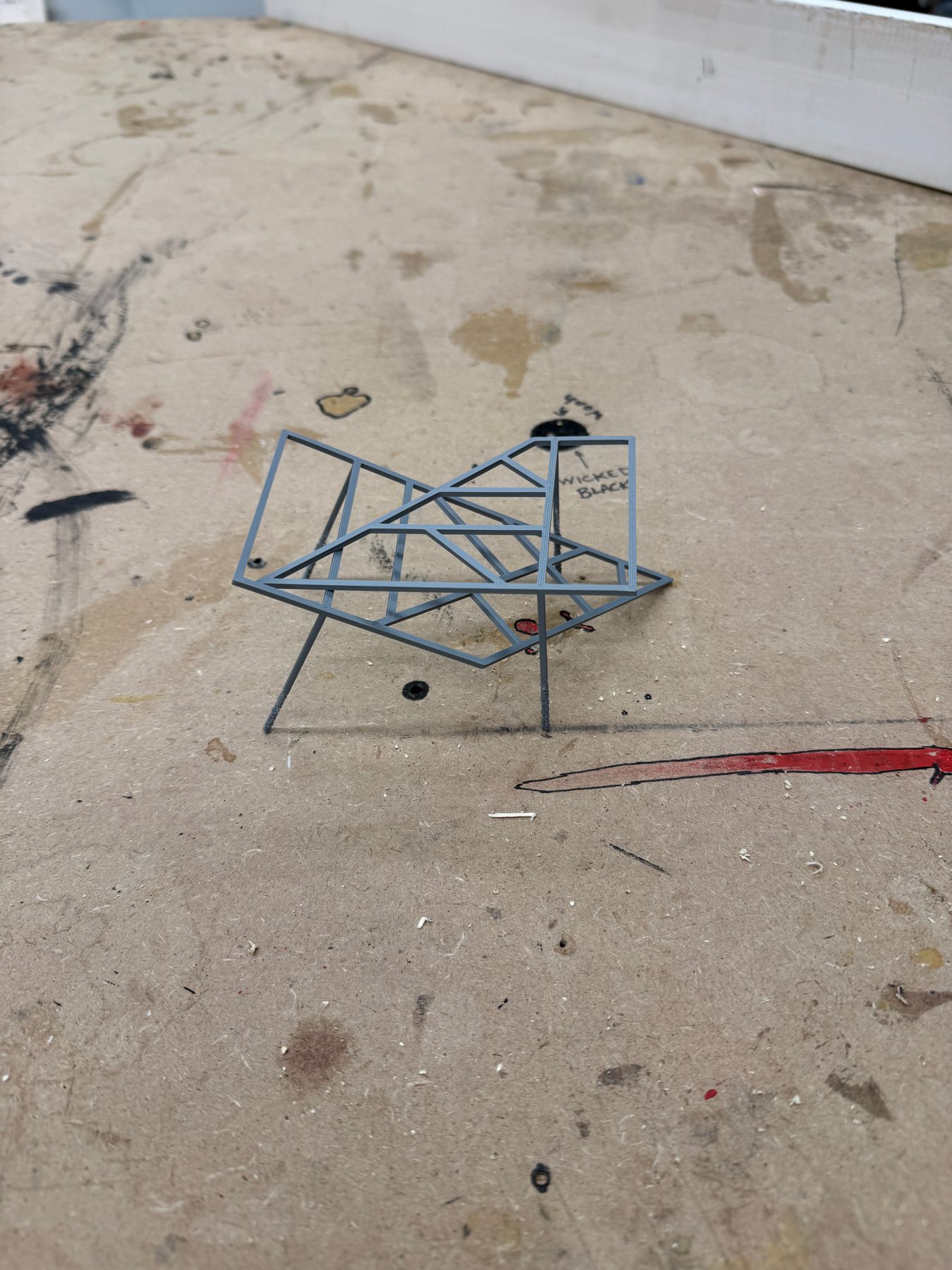 Testing the piece stood on end