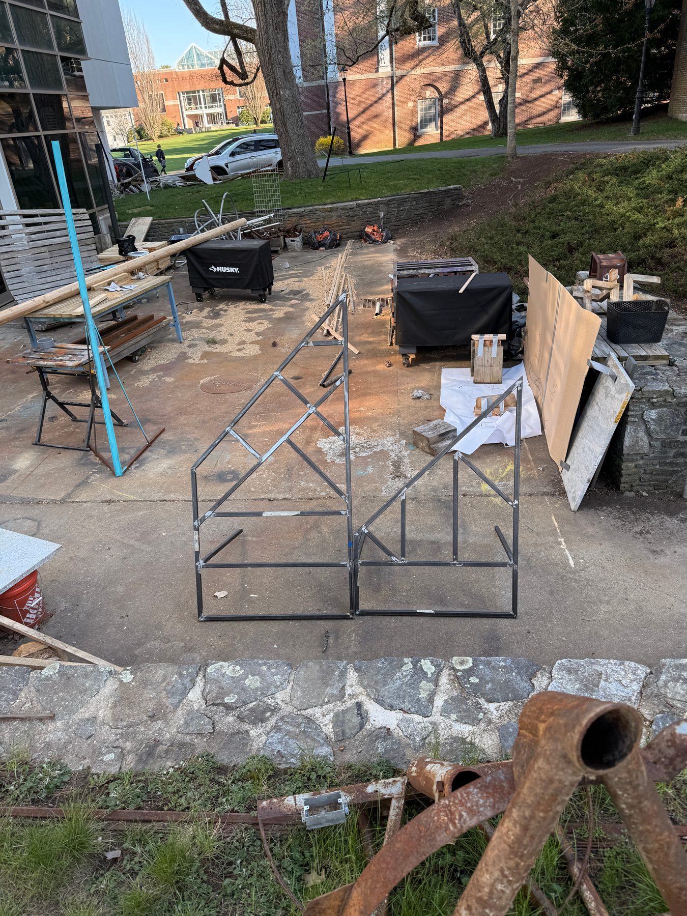 Both frames fabricated in bare steel